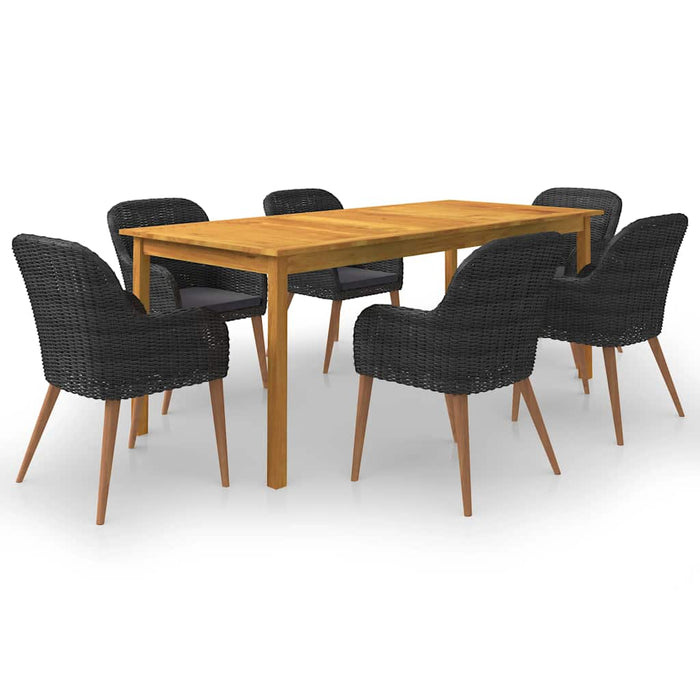 Set mobilier de grădină, 7 piese, negru WALTI