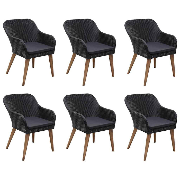 Set mobilier de grădină, 7 piese, negru WALTI