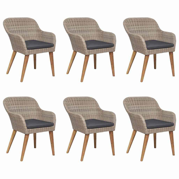 Set mobilier de grădină, 7 piese, maro WALTI