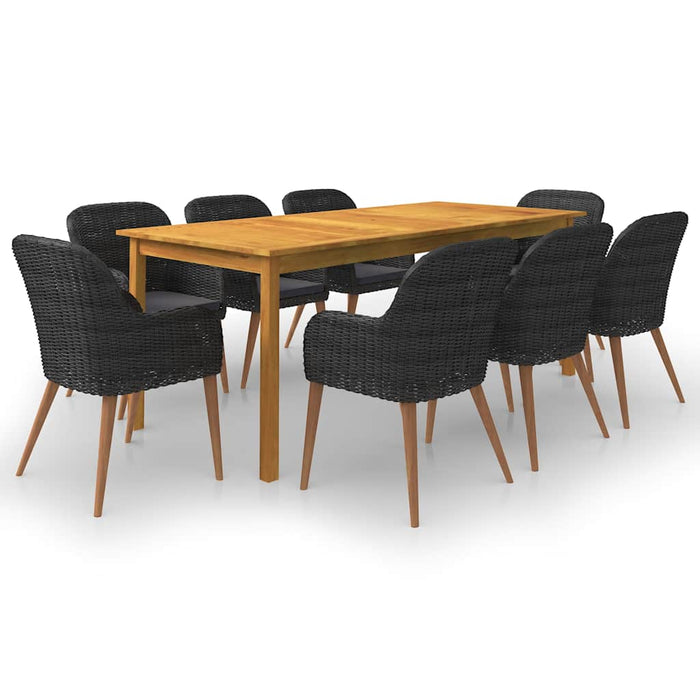 Set mobilier de grădină, 9 piese, negru - WALTI WALTI