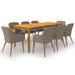 Set mobilier de grădină, 9 piese, maro - WALTI WALTI