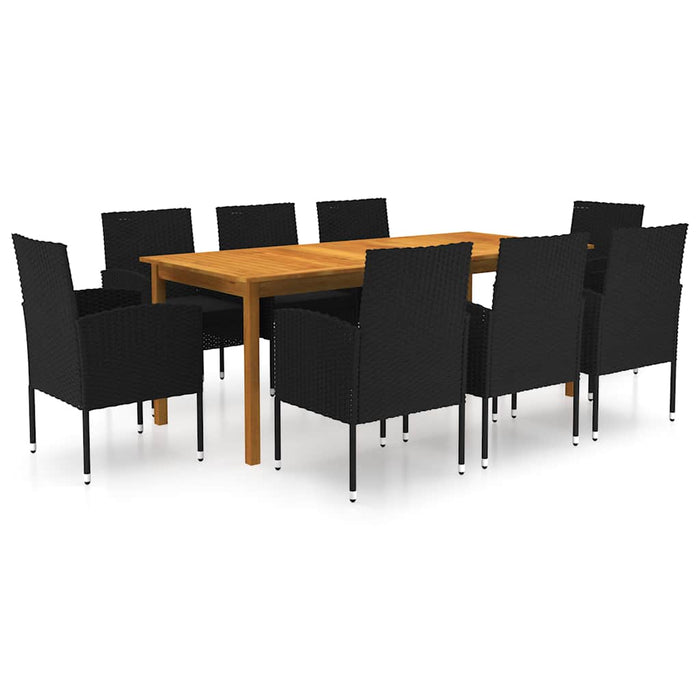 Set mobilier de grădină, 9 piese, negru WALTI