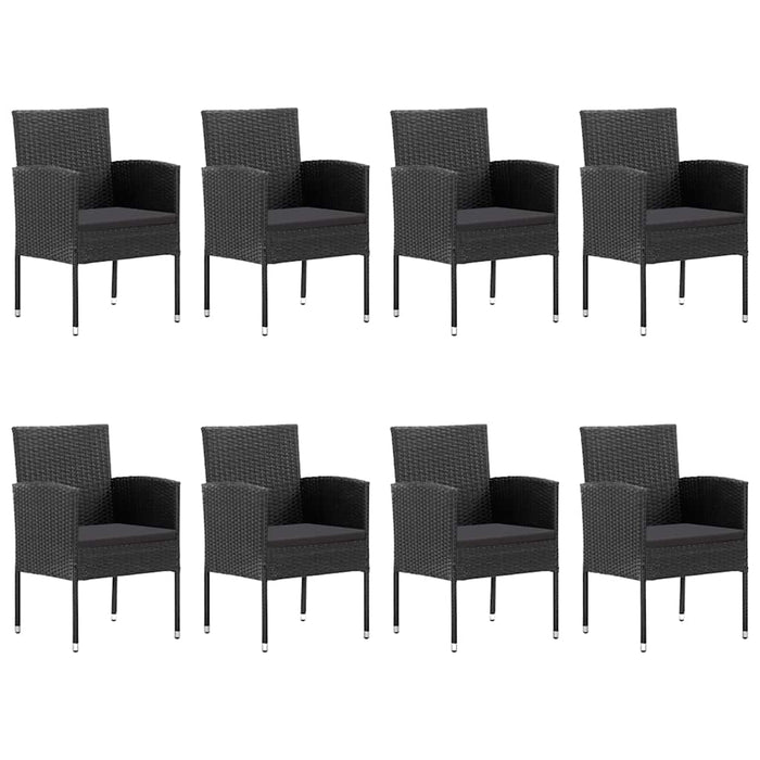 Set mobilier de grădină, 9 piese, negru WALTI