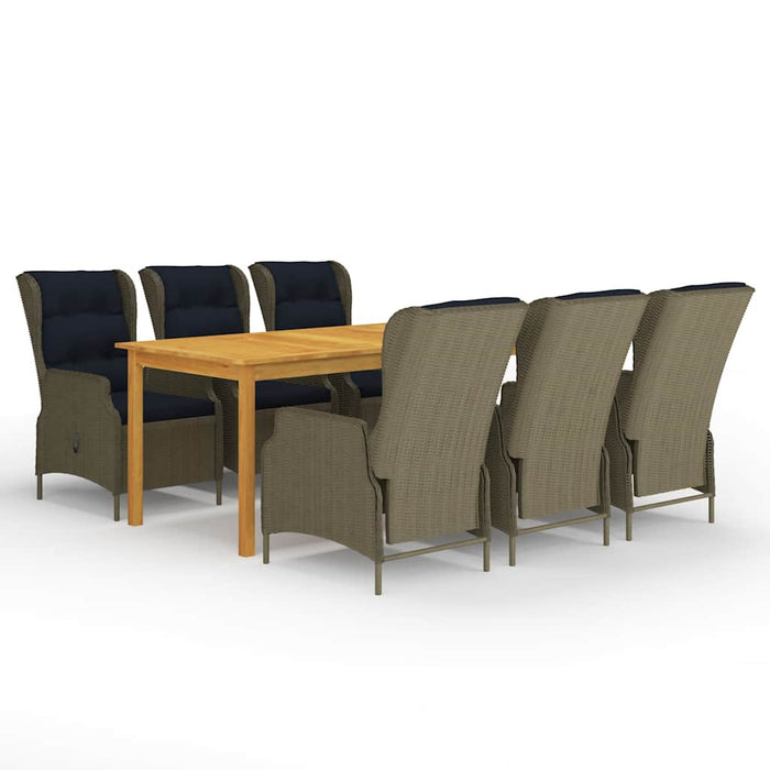 Set mobilier de grădină, 7 piese, maro WALTI