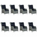 Set mobilier de grădină, 9 piese, gri deschis - WALTI WALTI