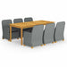 Set mobilier de grădină, 9 piese, gri deschis - WALTI WALTI