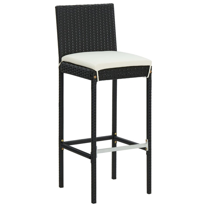 Set mobilier bar de grădină cu perne, 3 piese, negru - WALTI WALTI