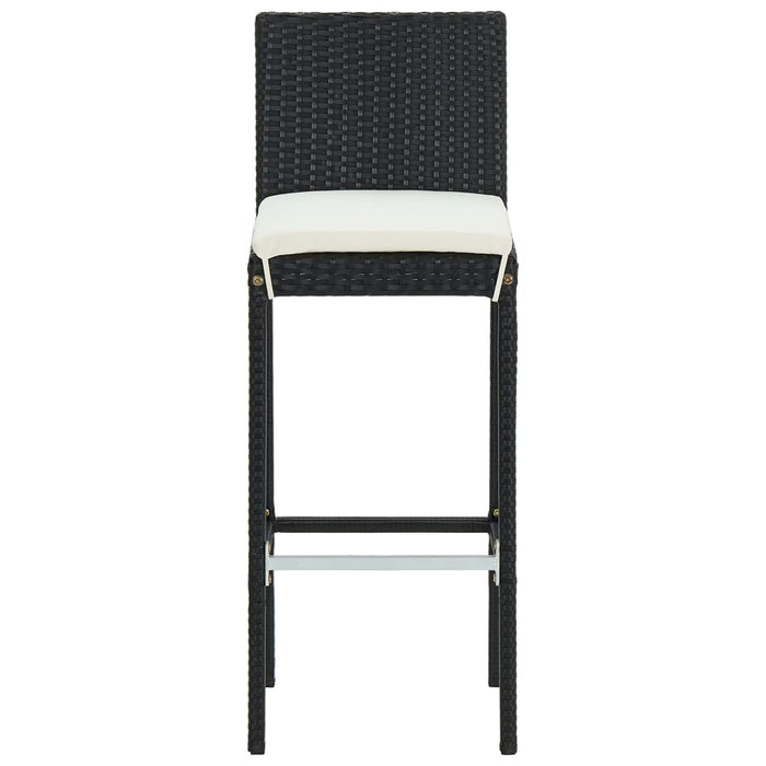 Set mobilier bar de grădină cu perne, 3 piese, negru - WALTI WALTI