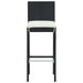 Set mobilier bar de grădină cu perne, 3 piese, negru - WALTI WALTI