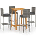 Set mobilier de bar de grădină cu perne, 5 piese, gri - WALTI WALTI