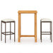 Set mobilier de bar de gradină cu perne, 3 piese, maro - WALTI WALTI