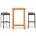 Set mobilier de bar de grădină cu perne, 3 piese, gri - WALTI WALTI