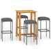 Set mobilier de bar de grădină cu perne, 5 piese, gri - WALTI WALTI