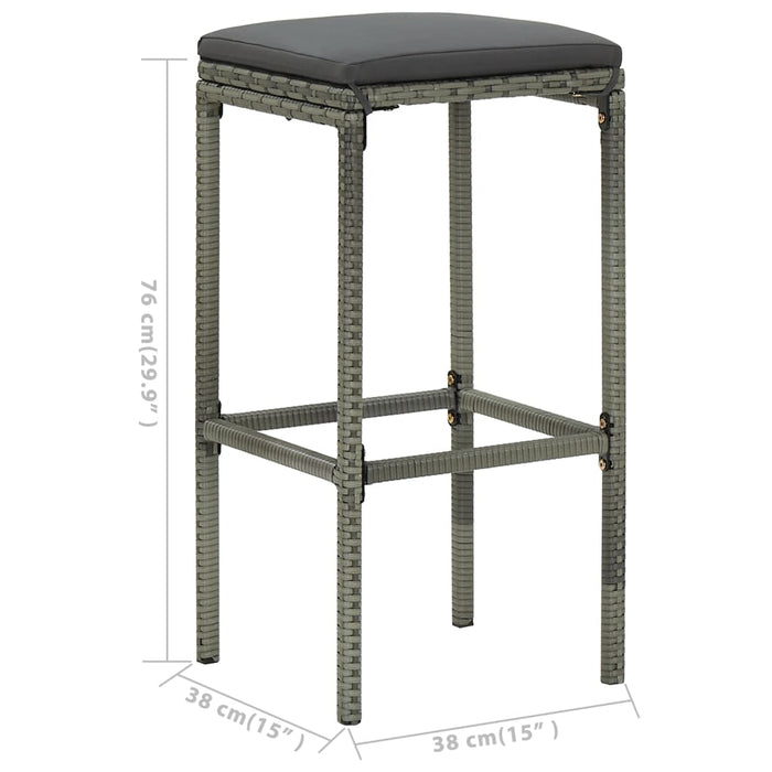 Set mobilier de bar de grădină cu perne, 5 piese, gri - WALTI WALTI