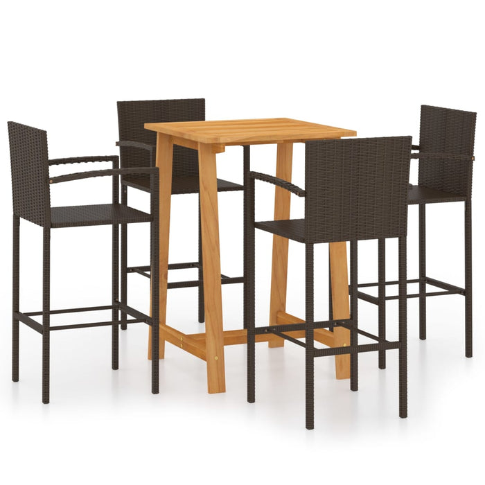 Set mobilier de bar de grădină, 5 piese, maro - WALTI WALTI