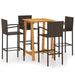 Set mobilier de bar de grădină, 5 piese, maro - WALTI WALTI