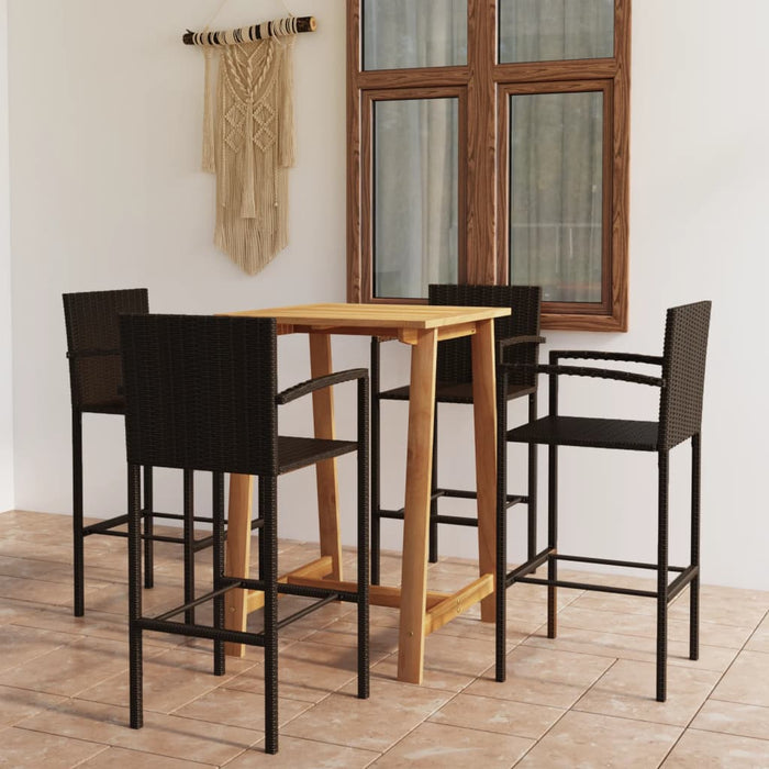 Set mobilier de bar de grădină, 5 piese, maro - WALTI WALTI
