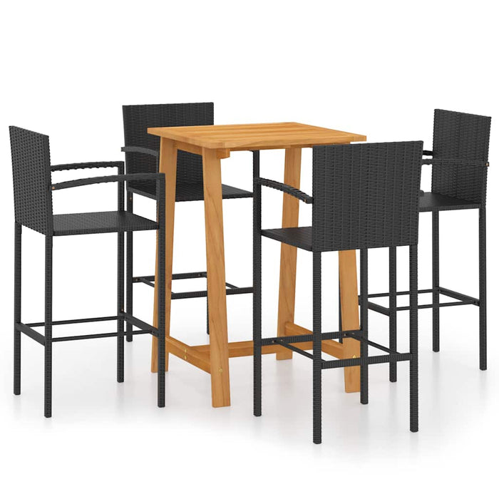Set mobilier de bar de gradină, 5 piese, negru - WALTI WALTI