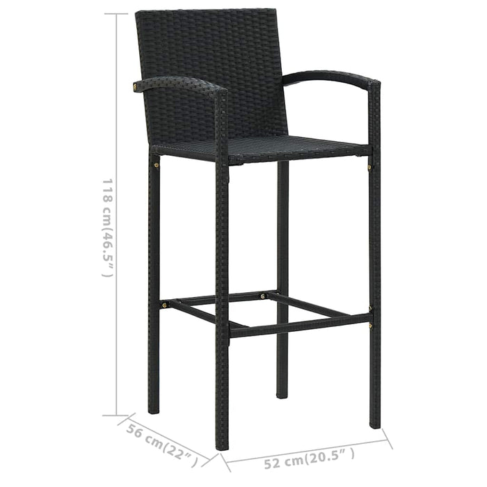 Set mobilier de bar de gradină, 5 piese, negru - WALTI WALTI