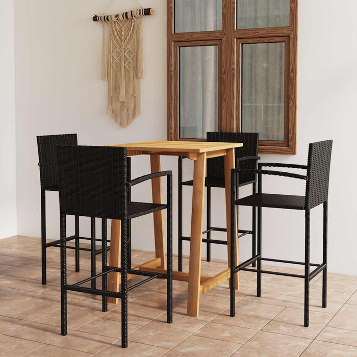 Set mobilier de bar de gradină, 5 piese, negru - WALTI WALTI