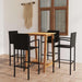 Set mobilier de bar de gradină, 5 piese, negru - WALTI WALTI