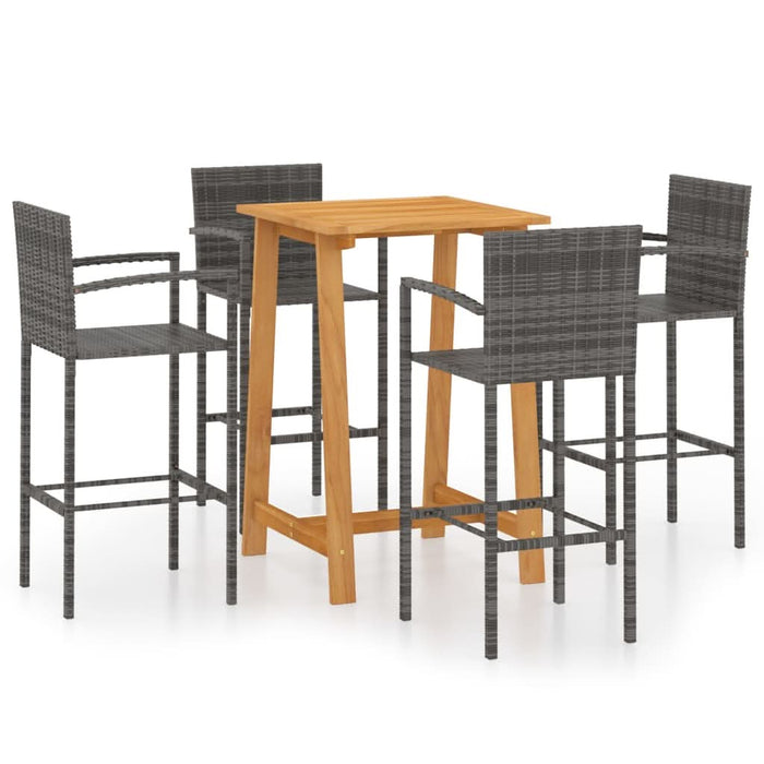 Set mobilier de bar de grădină, 5 piese, gri - WALTI WALTI