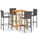 Set mobilier de bar de grădină, 5 piese, gri - WALTI WALTI