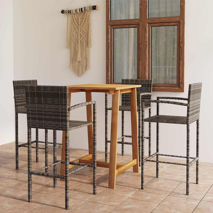 Set mobilier de bar de grădină, 5 piese, gri - WALTI WALTI
