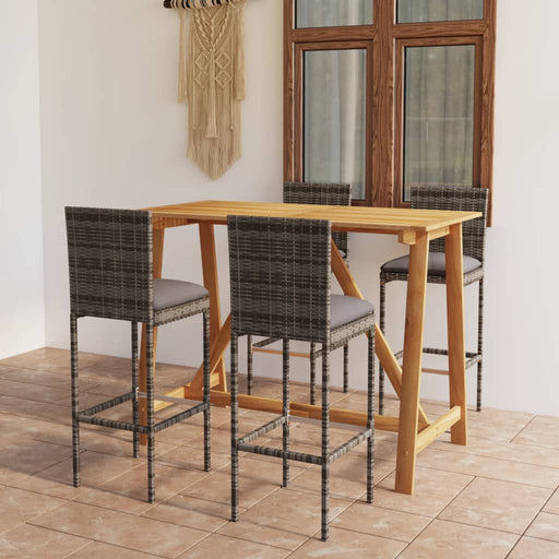 Set mobilier de bar de grădină cu perne , 5 piese , gri - WALTI WALTI