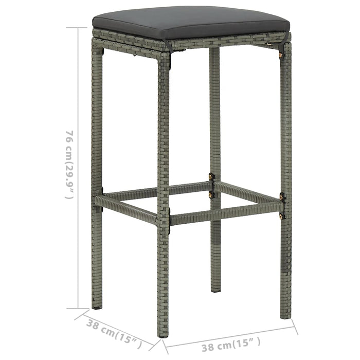 Set mobilier de bar de grădină cu perne , 5 piese , gri WALTI