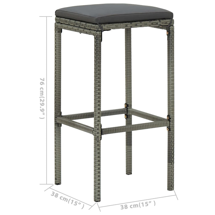Set mobilier de bar de grădină cu perne , 7 piese , gri WALTI