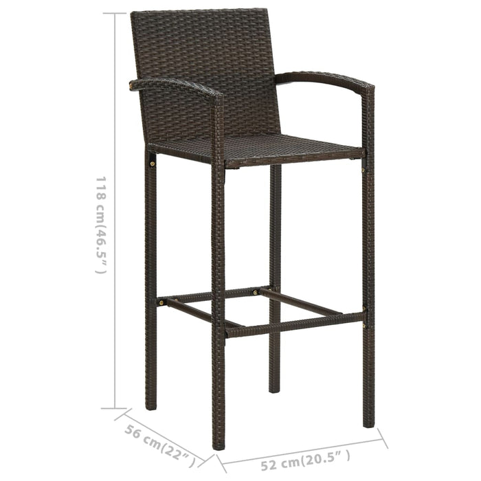 Set mobilier bar de grădină, 5 piese, maro WALTI