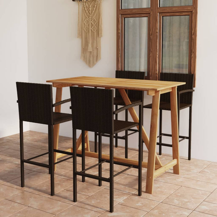 Set mobilier bar de grădină, 5 piese, maro WALTI