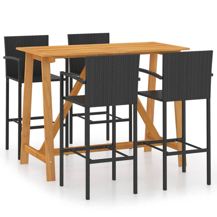Set mobilier bar de gradină, 5 piese, negru - WALTI WALTI