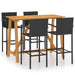 Set mobilier bar de gradină, 5 piese, negru - WALTI WALTI