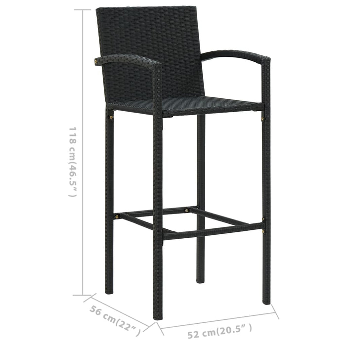 Set mobilier bar de gradină, 5 piese, negru - WALTI WALTI