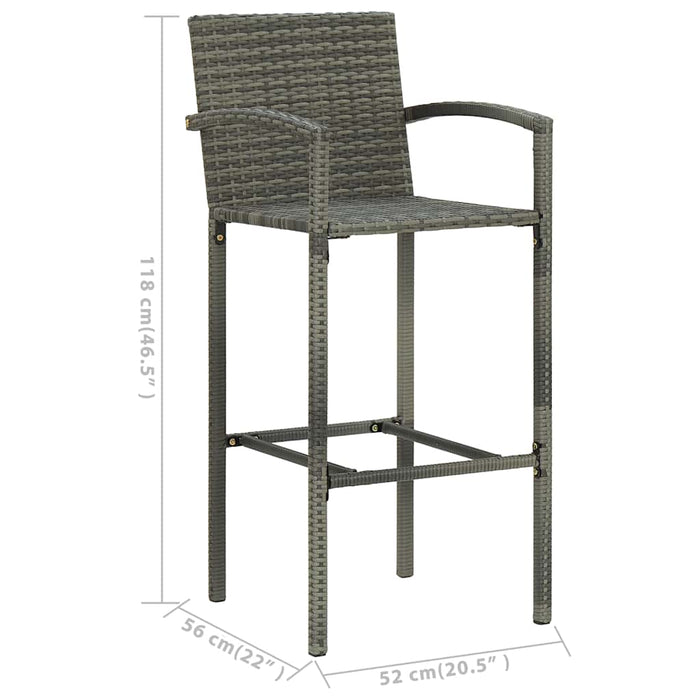 Set mobilier bar de grădină, 5 piese, gri - WALTI WALTI