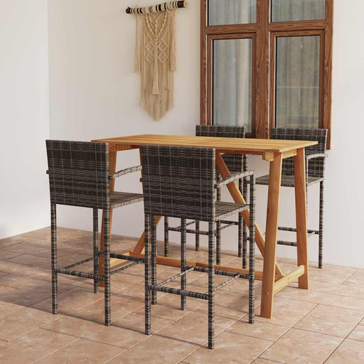 Set mobilier bar de grădină, 5 piese, gri - WALTI WALTI
