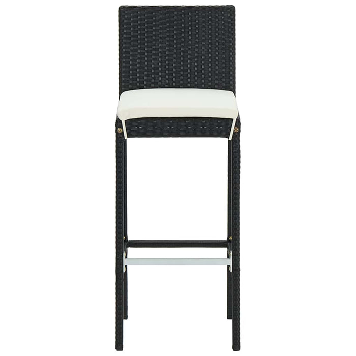 Set mobilier bar de grădină cu perne, 7 piese, negru WALTI