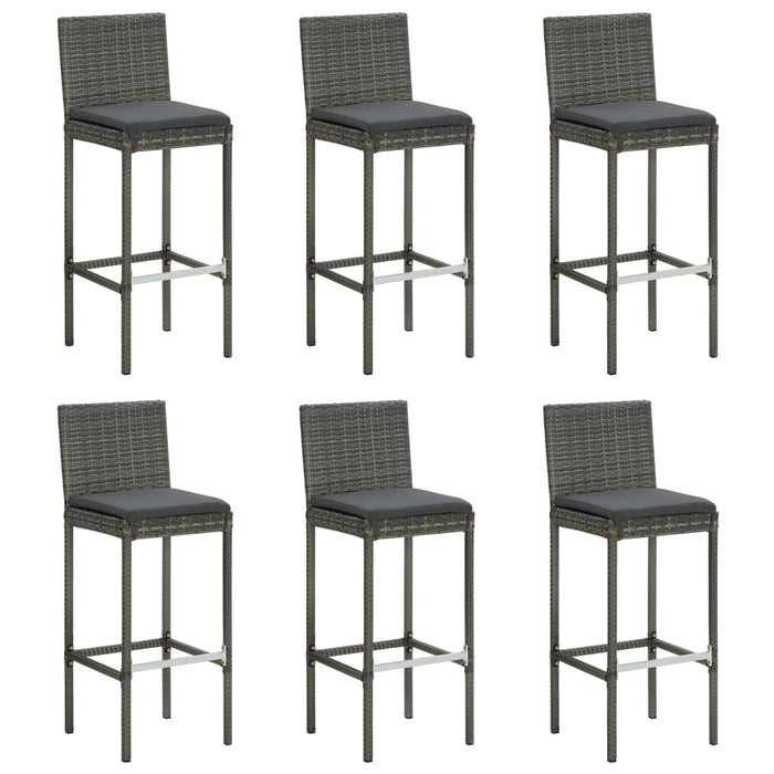 Set mobilier bar de grădină cu perne, 7 piese, gri WALTI