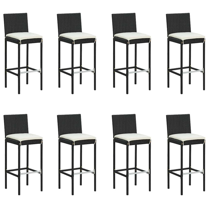 Set mobilier bar de grădină cu perne, 9 piese, negru - WALTI WALTI