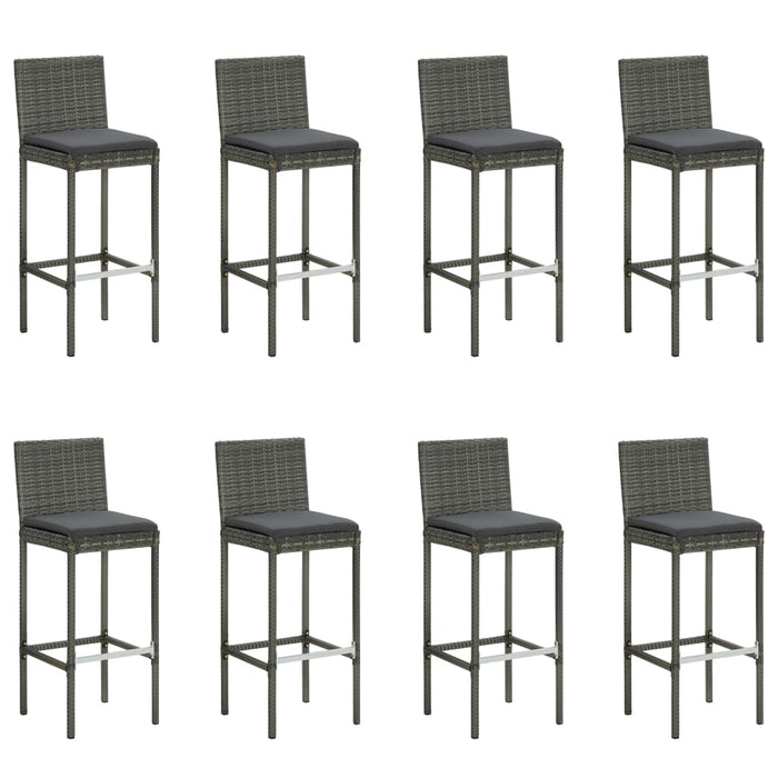 Set mobilier bar de grădină cu perne, 9 piese, gri - WALTI WALTI
