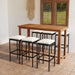 Set mobilier bar de grădină cu perne, 7 piese, negru - WALTI WALTI