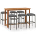 Set mobilier de bar de grădină cu perne, 7 piese, gri - WALTI WALTI