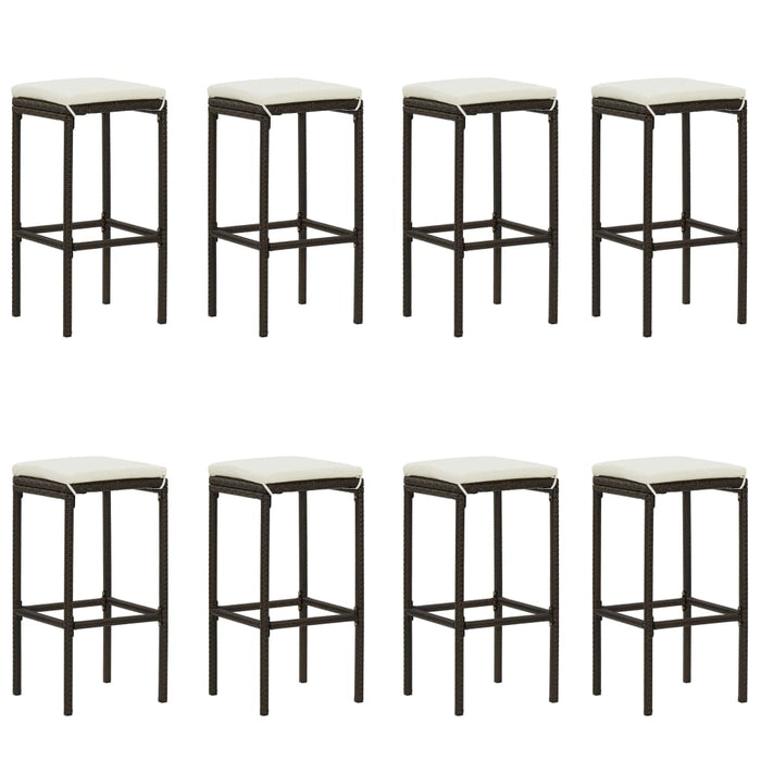Set mobilier bar de grădină cu perne, 9 piese, maro - WALTI WALTI
