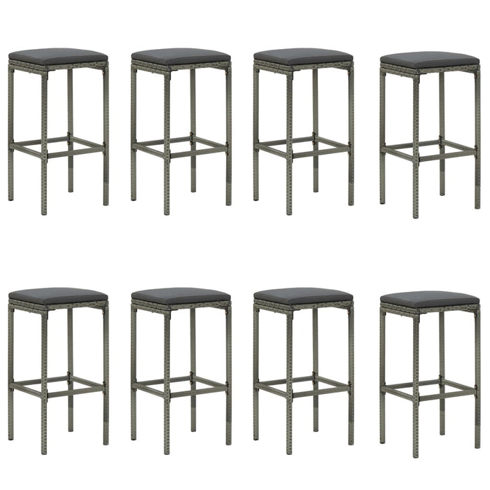 Set mobilier bar de grădină cu perne, 9 piese, gri - WALTI WALTI