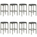 Set mobilier bar de grădină cu perne, 9 piese, gri - WALTI WALTI