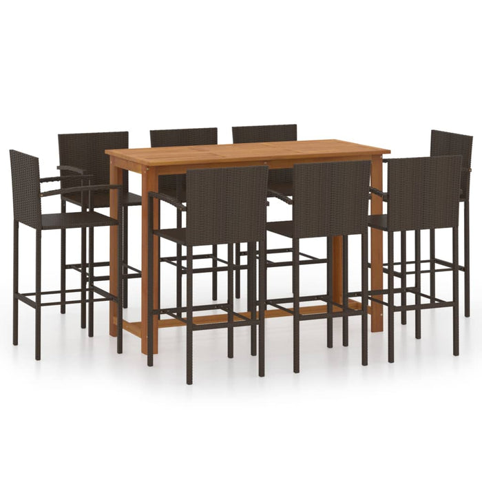 Set mobilier bar de grădină, 9 piese, maro - WALTI WALTI