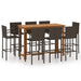Set mobilier bar de grădină, 9 piese, maro - WALTI WALTI
