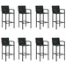 Set mobilier bar de grădină, 9 piese, negru - WALTI WALTI